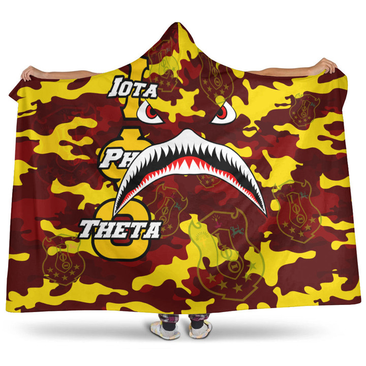 AmericansPower Hooded Blanket - Iota Phi Theta Full Camo Shark Hooded Blanket | AmericansPower
