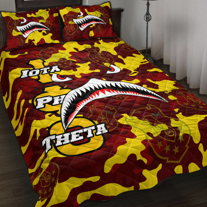 AmericansPower Quilt Bed Set - Iota Phi Theta Full Camo Shark Quilt Bed Set | AmericansPower
