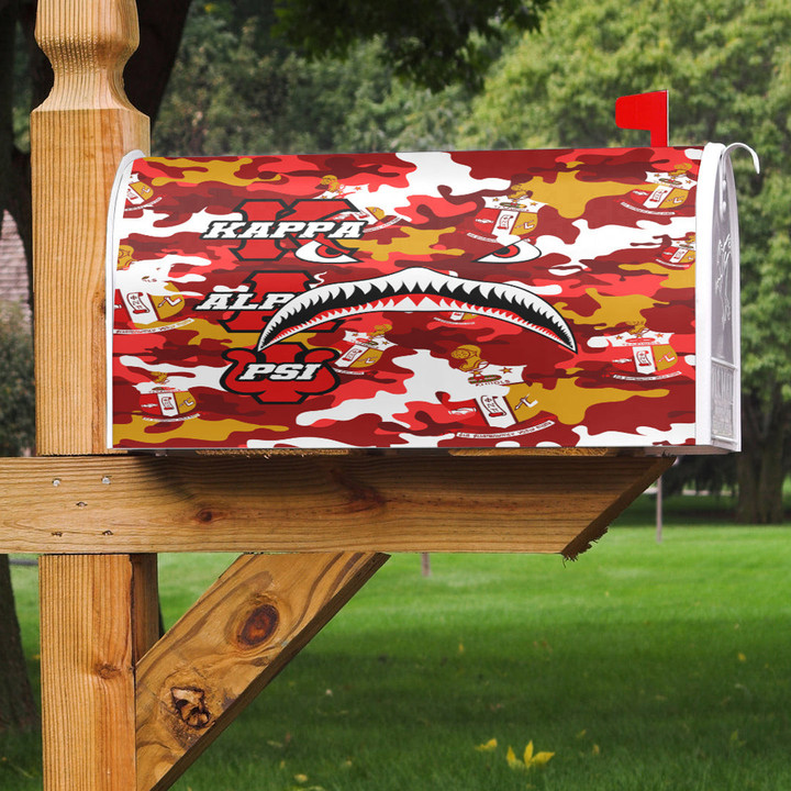 AmericansPower Mailbox Cover - Kappa Alpha Psi Full Camo Shark Mailbox Cover | AmericansPower
