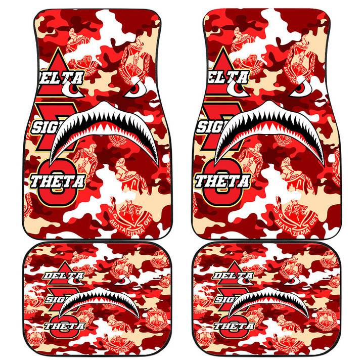 AmericansPower Front And Back Car Mats - Delta Sigma Theta Full Camo Shark Front And Back Car Mats | AmericansPower
