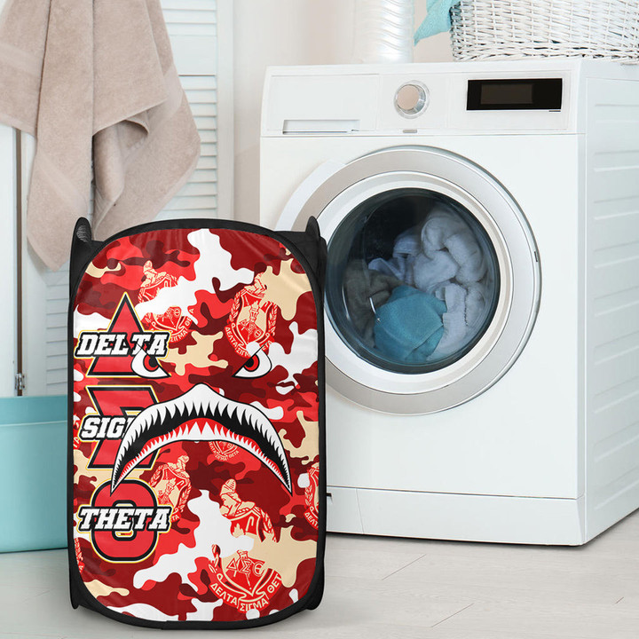AmericansPower Laundry Hamper - Delta Sigma Theta Full Camo Shark Laundry Hamper | AmericansPower
