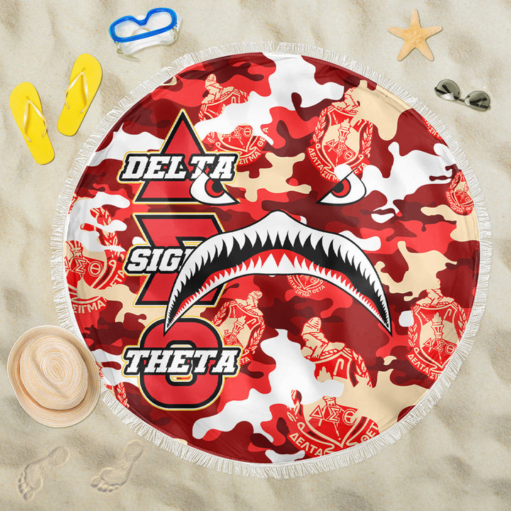 AmericansPower Beach Blanket - Delta Sigma Theta Full Camo Shark Beach Blanket | AmericansPower
