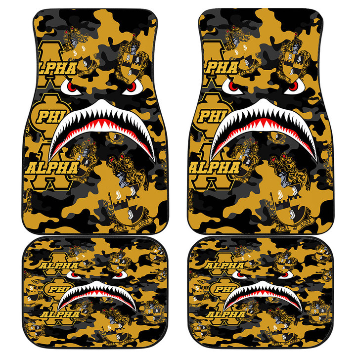 AmericansPower Front And Back Car Mats - Alpha Phi Alpha Full Camo Shark Front And Back Car Mats | AmericansPower
