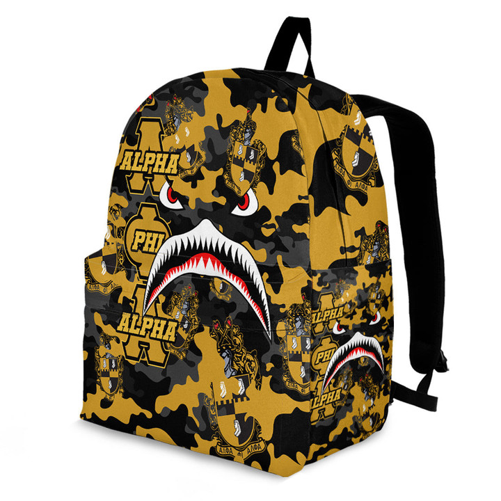 AmericansPower Backpack - Alpha Phi Alpha Full Camo Shark Backpack | AmericansPower
