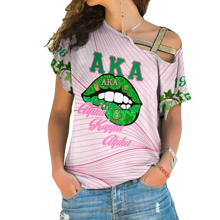 AmericansPower Clothing - AKA Lips One Shoulder Shirt A7 | AmericansPower.store