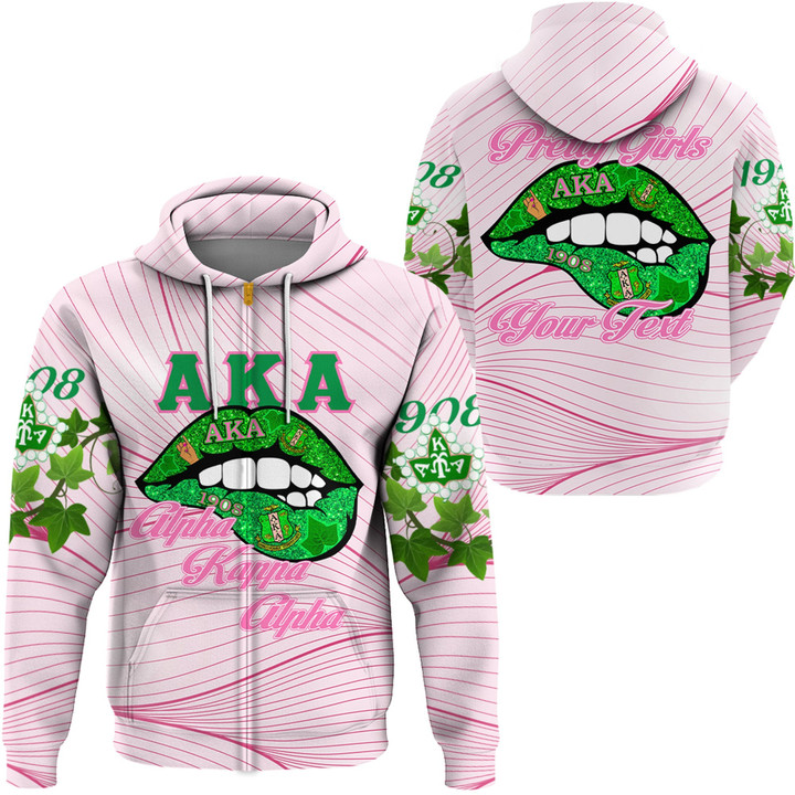 AmericansPower Clothing - (Custom) AKA Lips Zip Hoodie A7 | AmericansPower.store