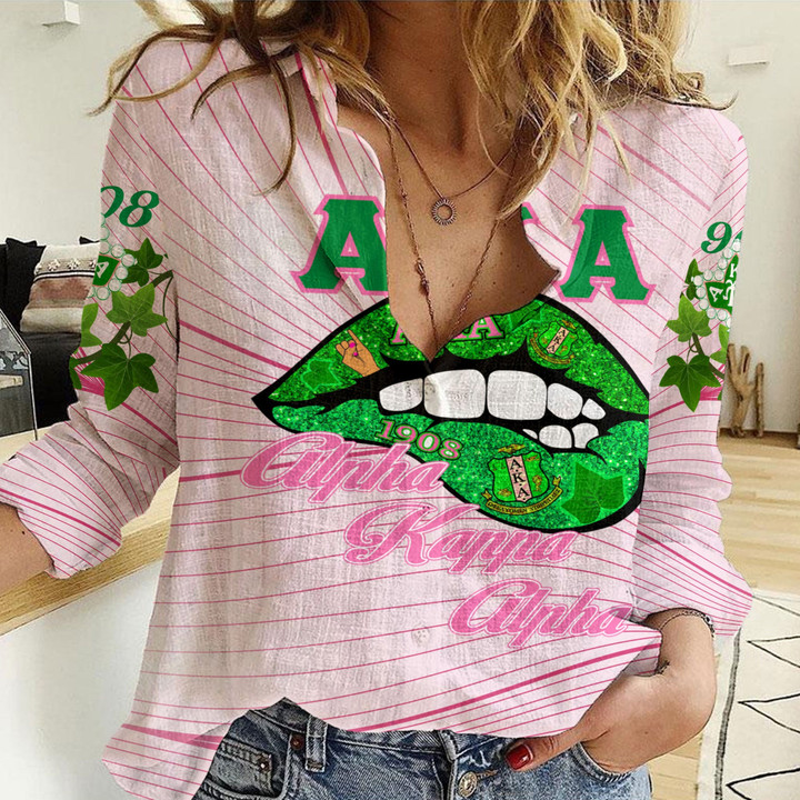 AmericansPower Clothing - (Custom) AKA Lips Women Casual Shirt A7 | AmericansPower.store