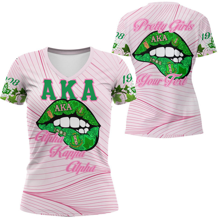 AmericansPower Clothing - (Custom) AKA Lips Rugby V-neck T-shirt A7 | AmericansPower.store