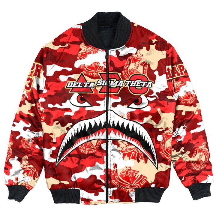 AmericansPower Clothing - Delta Sigma Theta Full Camo Shark Bomber Jackets A7 | AmericansPower