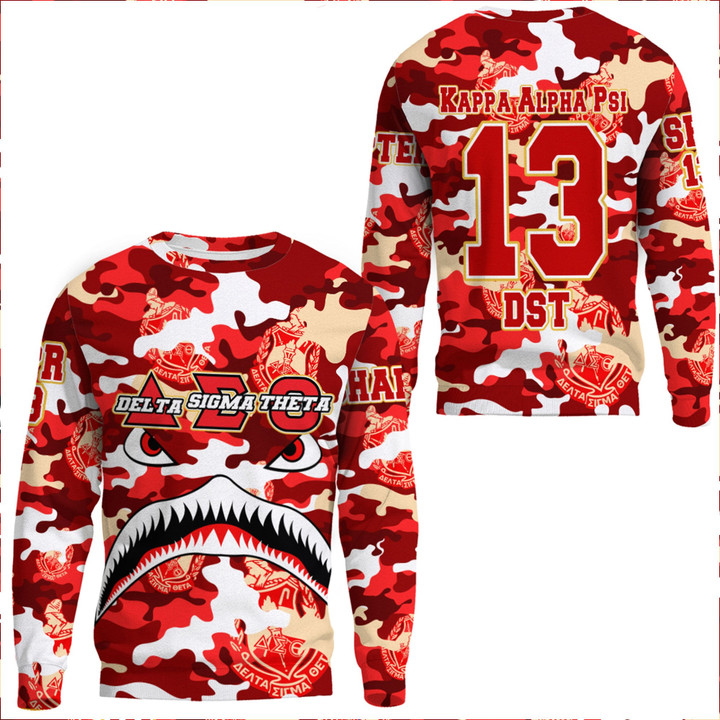 AmericansPower Clothing - Delta Sigma Theta Full Camo Shark Sweatshirts A7 | AmericansPower