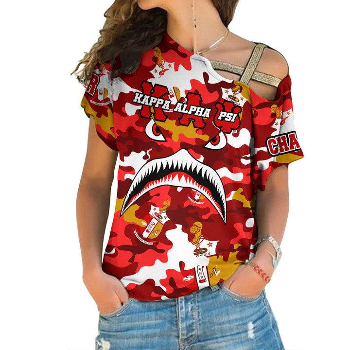AmericansPower Clothing - Kappa Alpha Psi Full Camo Shark One Shoulder Shirt A7 | AmericansPower