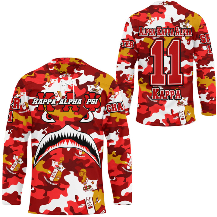 AmericansPower Clothing - Kappa Alpha Psi Full Camo Shark Hockey Jersey A7 | AmericansPower