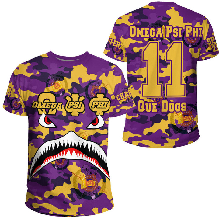 AmericansPower Clothing - Omega Psi Phi Full Camo Shark T-shirt A7 | AmericansPower