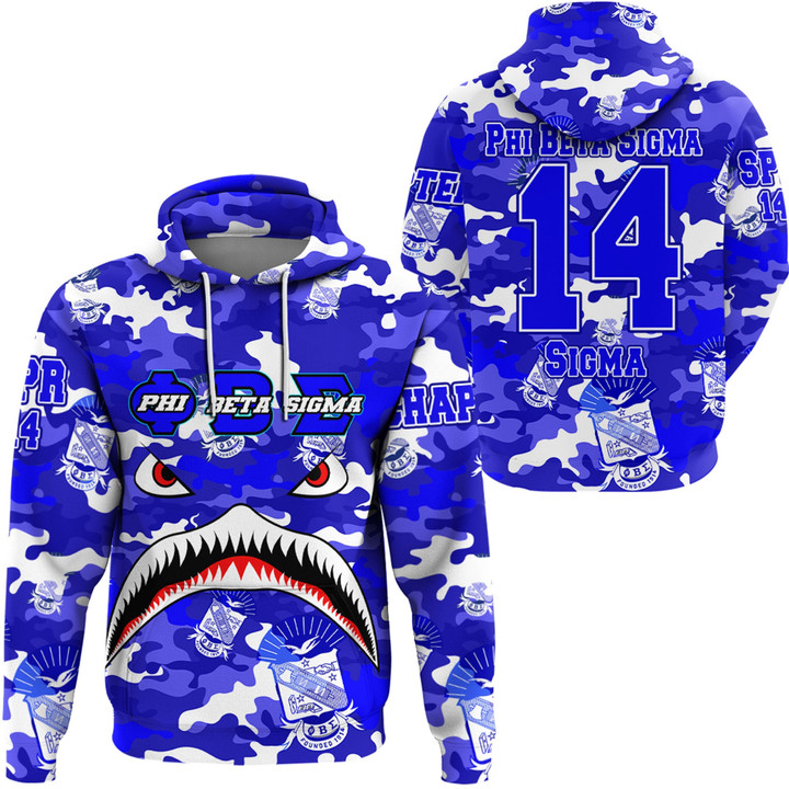 AmericansPower Clothing - Phi Beta Sigma Full Camo Shark Hoodie A7 | AmericansPower