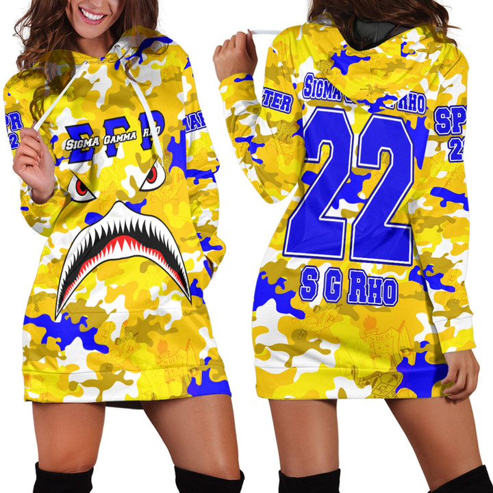 AmericansPower Clothing - Sigma Gamma Rho Full Camo Shark Hoodie Dress A7 | AmericansPower