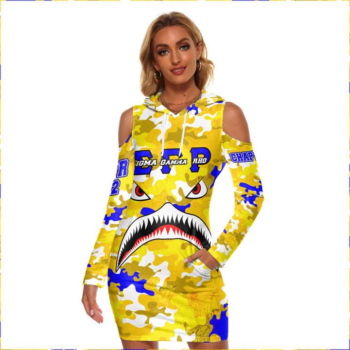 AmericansPower Clothing - Sigma Gamma Rho Full Camo Shark  Women's Tight Dress A7 | AmericansPower