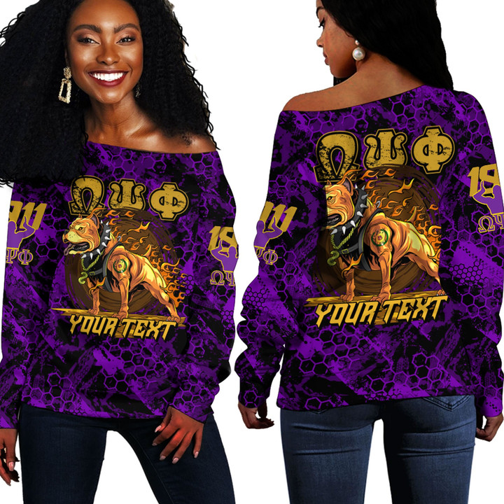 AmericansPower Clothing - (Custom) Omega Psi Phi Dog Off Shoulder Sweaters A7 | AmericansPower