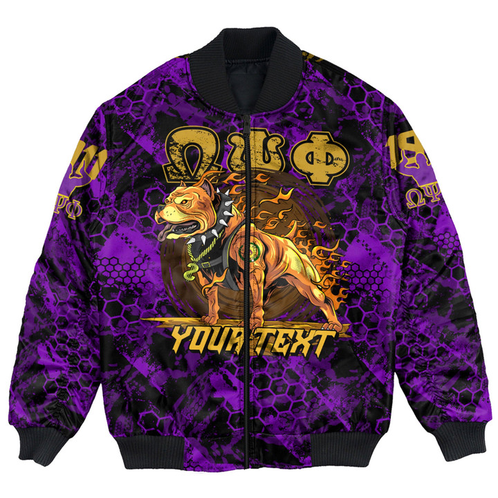 AmericansPower Clothing - (Custom) Omega Psi Phi Dog Bomber Jackets A7 | AmericansPower