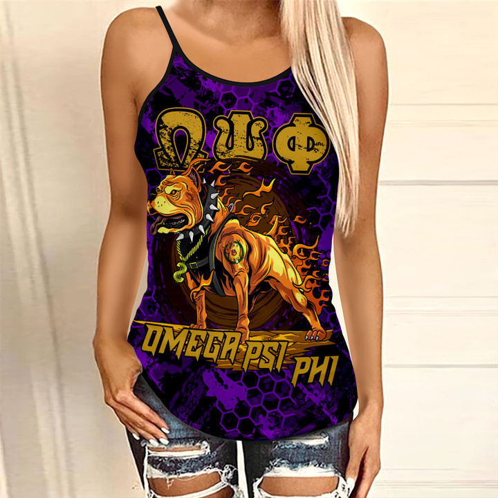 AmericansPower Clothing - Omega Psi Phi Dog Criss Cross Tanktop A7 | AmericansPower