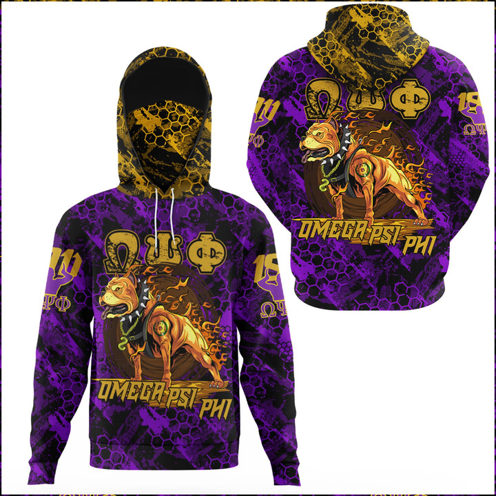 AmericansPower Clothing - Omega Psi Phi Dog Hoodie Gaiter A7 | AmericansPower