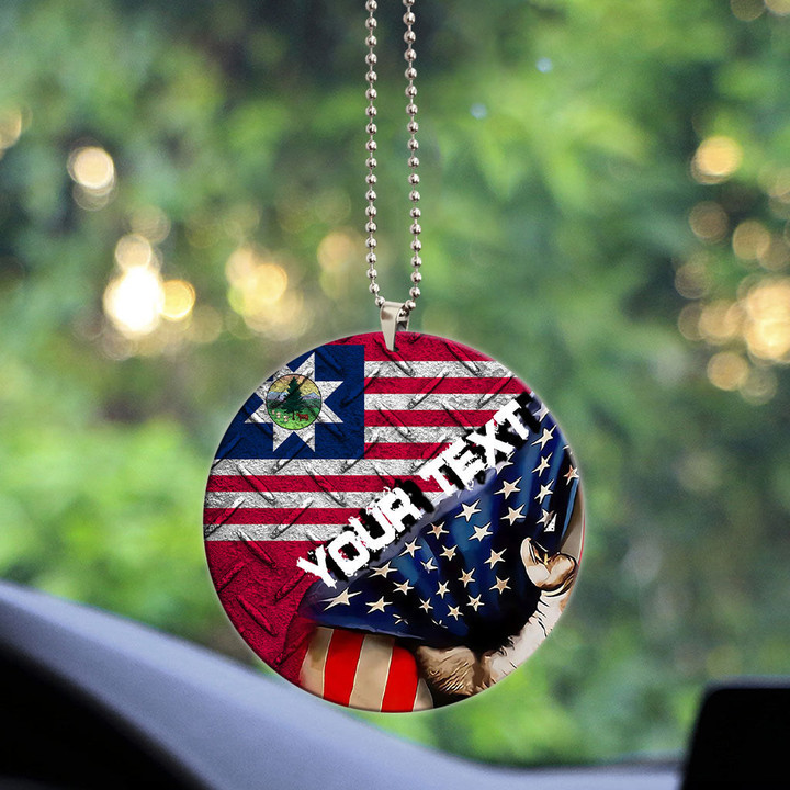 America Flag Of Vermont 1837 1923 Acrylic Car Ornament - America is a Part My Soul A7 | AmericansPower