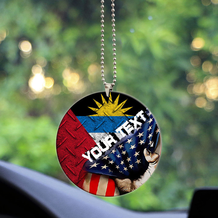 Antigua Barbuda Acrylic Car Ornament - America is a Part My Soul A7 | AmericansPower
