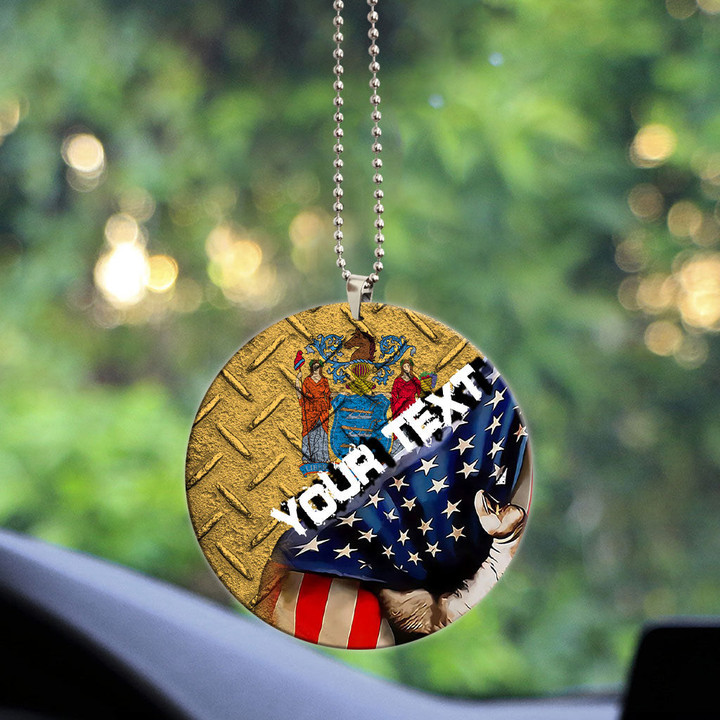 New Jersey Acrylic Car Ornament - America is a Part My Soul A7 | AmericansPower