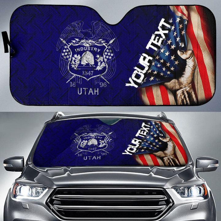 America Flag Of Utah 1903 1913 Car Auto Sun Shade - America is a Part My Soul A7 | AmericansPower