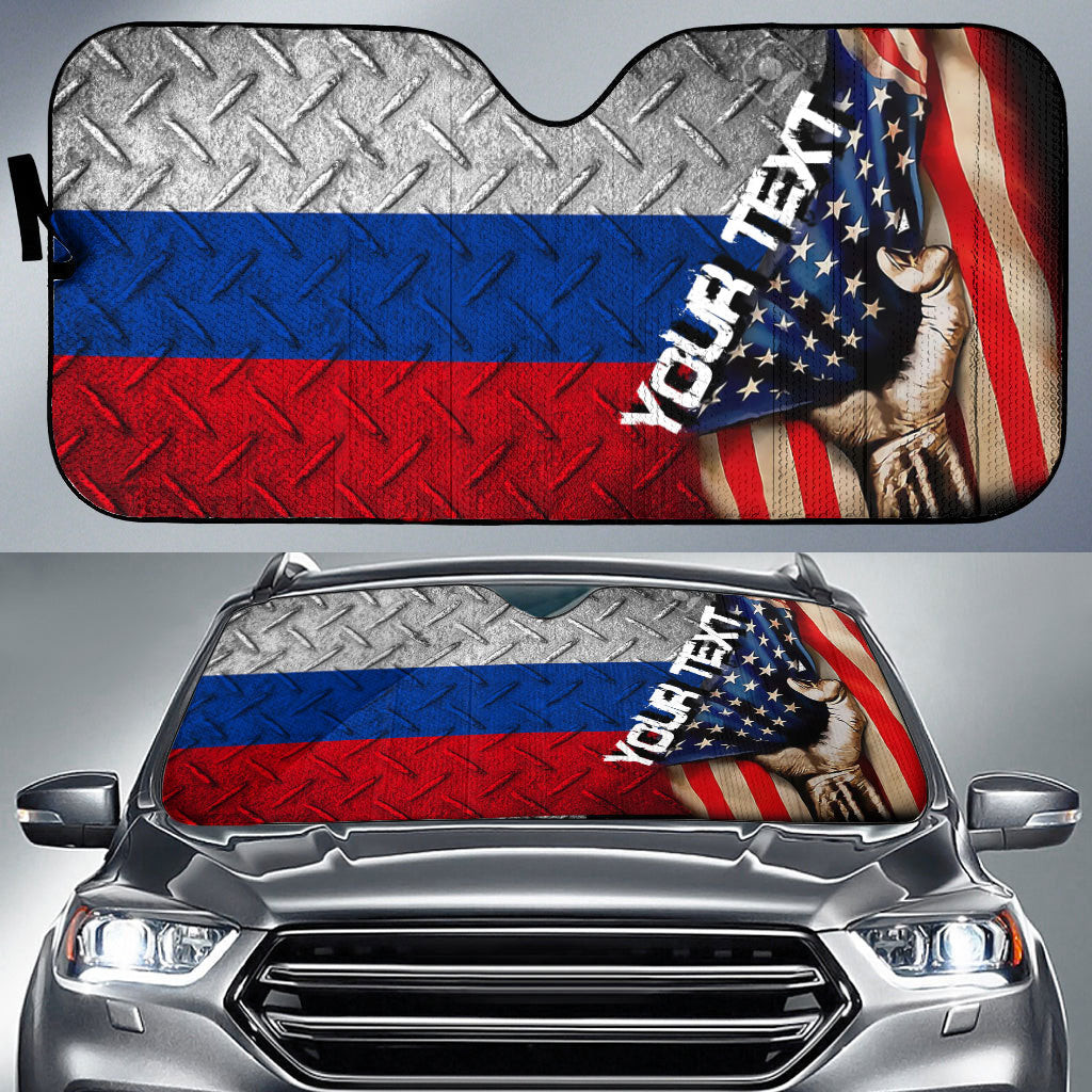 America Flag Of Russia Car Auto Sun Shade - America is a Part My Soul A7 | AmericansPower