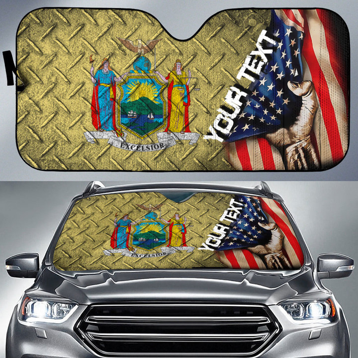 America Flag Of New York 1896 1901 Car Auto Sun Shade - America is a Part My Soul A7 | AmericansPower