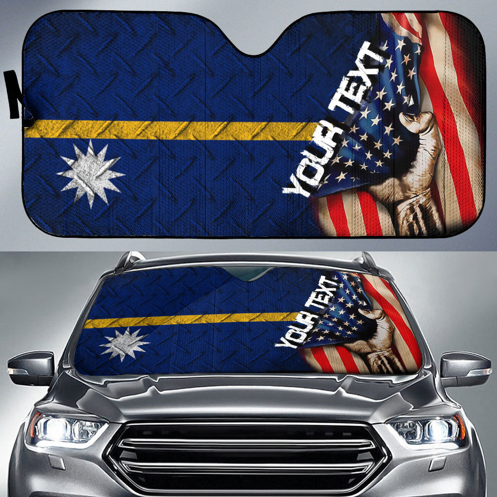 Nauru Car Auto Sun Shade - America is a Part My Soul A7 | AmericansPower