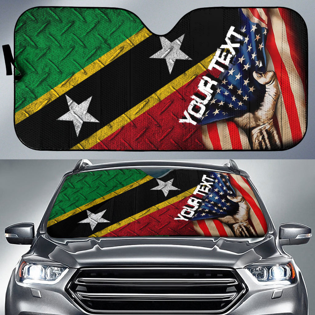 Saint Kitts And Nevis Car Auto Sun Shade - America is a Part My Soul A7 | AmericansPower