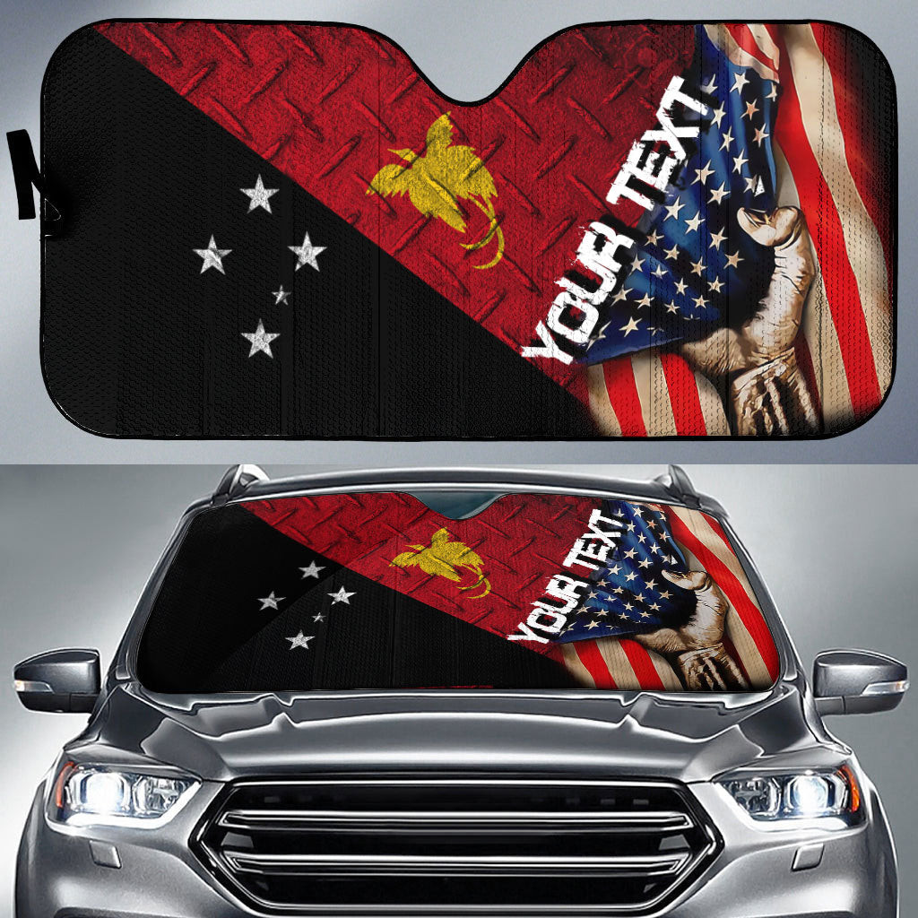 Papua New Guinea Car Auto Sun Shade - America is a Part My Soul A7 | AmericansPower
