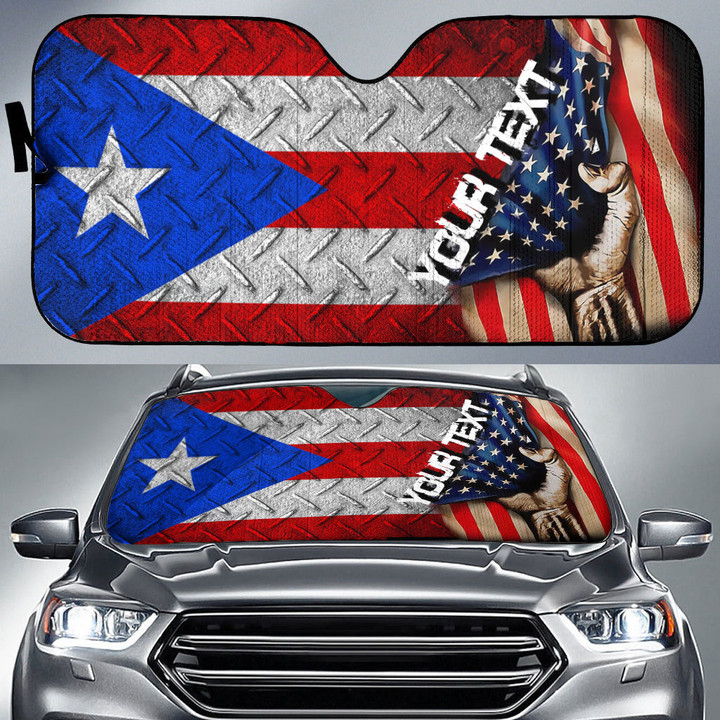 Puerto Rico Car Auto Sun Shade - America is a Part My Soul A7 | AmericansPower