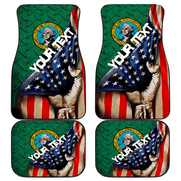 America Flag Of Washington Front and Back Car Mat - America is a Part My Soul A7 | AmericansPower
