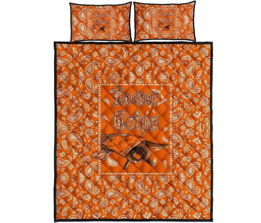 Hoover Crips Quilt Bed Set - Orange Bandana - American Power