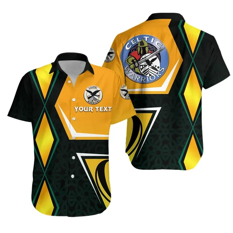 Custom Personalised) Welsh Rugby Union - Celtic Warriors Hawaiian Shirt  Unique Style - Green