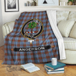1stScotland Premium Blanket - Anderson Tartan Crest Blanket A7 | 1stScotland.com