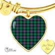 1stScotland Jewelry - Urquhart Broad Red Ancient Tartan Heart Bangle A7 | 1stScotland
