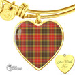 1stScotland Jewelry - Buchanan Old Set Weathered Tartan Heart Bangle A7 | 1stScotland