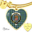 1stScotland Jewelry - Melville Clan Tartan Crest Heart Bangle A7 | 1stScotland