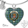 1stScotland Jewelry - Melville Clan Tartan Crest Heart Bangle A7 | 1stScotland