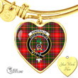 1stScotland Jewelry - Somerville Modern Clan Tartan Crest Heart Bangle A7 | 1stScotland
