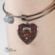 1stScotland Jewelry - Crawford Modern Clan Tartan Crest Heart Bangle A7 | 1stScotland