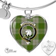 1stScotland Jewelry - Cunningham Dress Green Dancers Clan Tartan Crest Heart Bangle A7 | 1stScotland