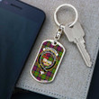 1stScotland Jewelry - MacDonald of Clanranald Clan Tartan Crest Dog Tag with Swivel Keychain A7 | 1stScotland