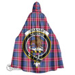 1stScotland Clothing - Graham of Menteith Red Clan Tartan Crest Unisex Hooded Cloak A7 | 1stScotland