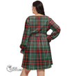1stScotland Women's Clothing - MacKintosh Modern Clan Tartan Crest Women's V-neck Dress With Waistband A7
