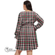 1stScotland Women's Clothing - Buchanan Old Sett Clan Tartan Crest Women's V-neck Dress With Waistband A7