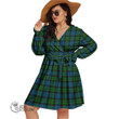 1stScotland Women's Clothing - MacKay Modern Tartan Women's V-neck Dress With Waistband A7 | 1stScotland
